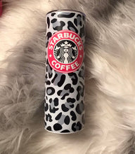 Load image into Gallery viewer, Gray/ pink cheetah print SB 20 0z tumbler
