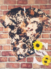 Load image into Gallery viewer, Cowhide inspired bleached tee
